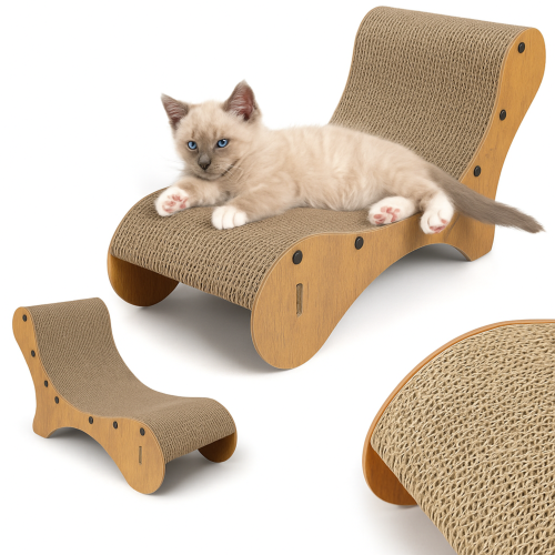 Drapak dla kota tekturowy – duży leżak i legowisko, nowoczesna kartonowa zabawka