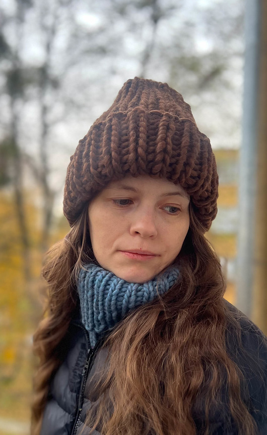 Zimowa czapka z wełny owczej i alpaki Lumi czekoladowy brąz