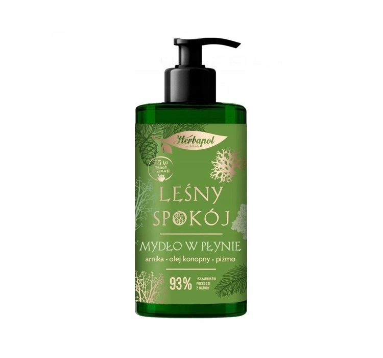 Herbapol Leśny Spokój mydło w płynie Arnika Olej Konopny Piżmo 390 ml