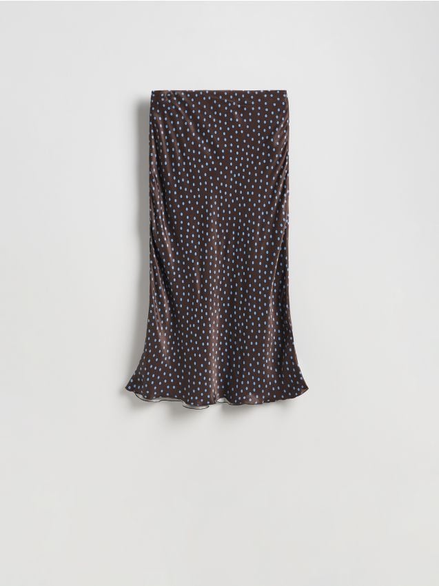 Reserved - Spódnica z wiskozy - ciemnobrązowy