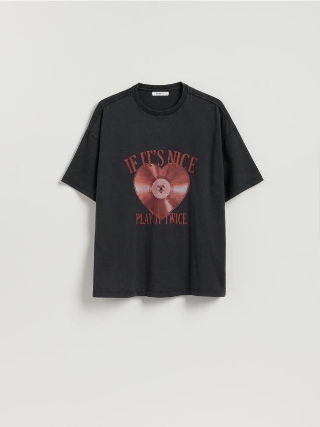 Reserved - T-shirt z nadrukiem - jasnoszary