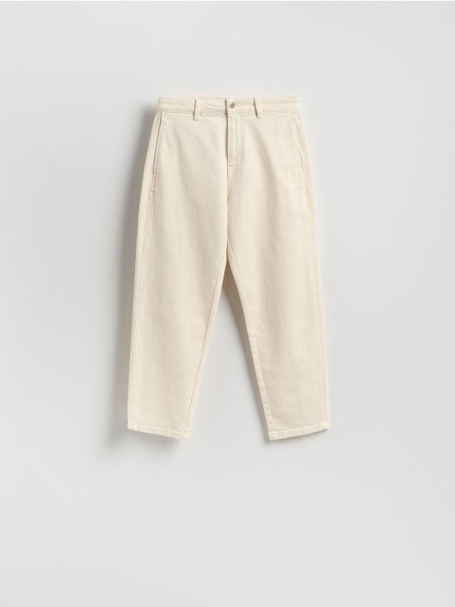 Reserved - Jeansy chino - kremowy