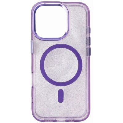 Etui HURTEL Glitter Case MagSafe do Apple iPhone 16 Pro Fioletowo-przezroczysty