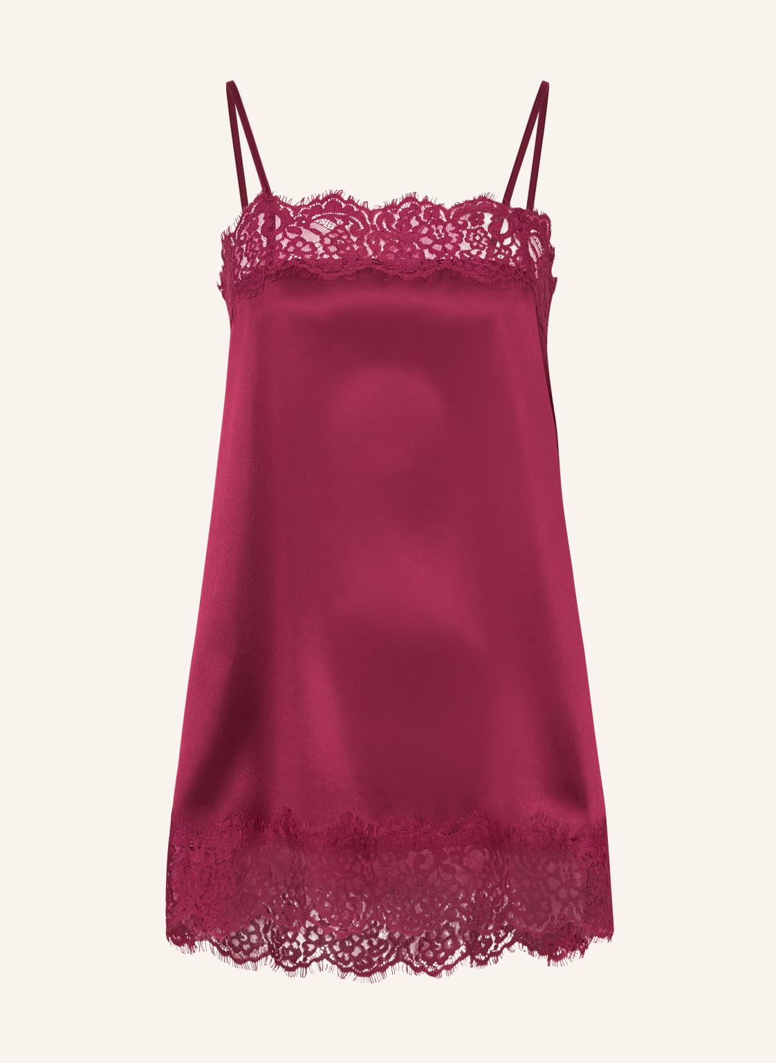 Darling Harbour Satynowy Top Z Koronką rot