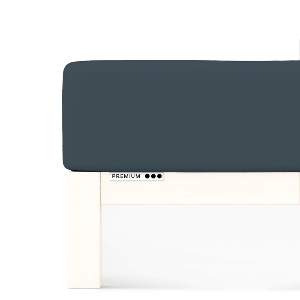 Prześcieradło Schlafgut Premium 120x200-130x220 Gray Deep 556 - M bawełna, antyalergiczny