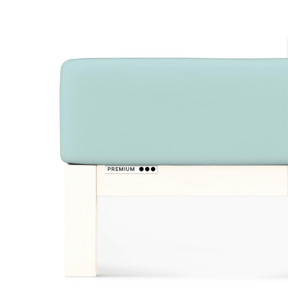 Prześcieradło Schlafgut Premium 180x200-200x220 Petrol Light 435 - XL bawełna, antyalergiczny