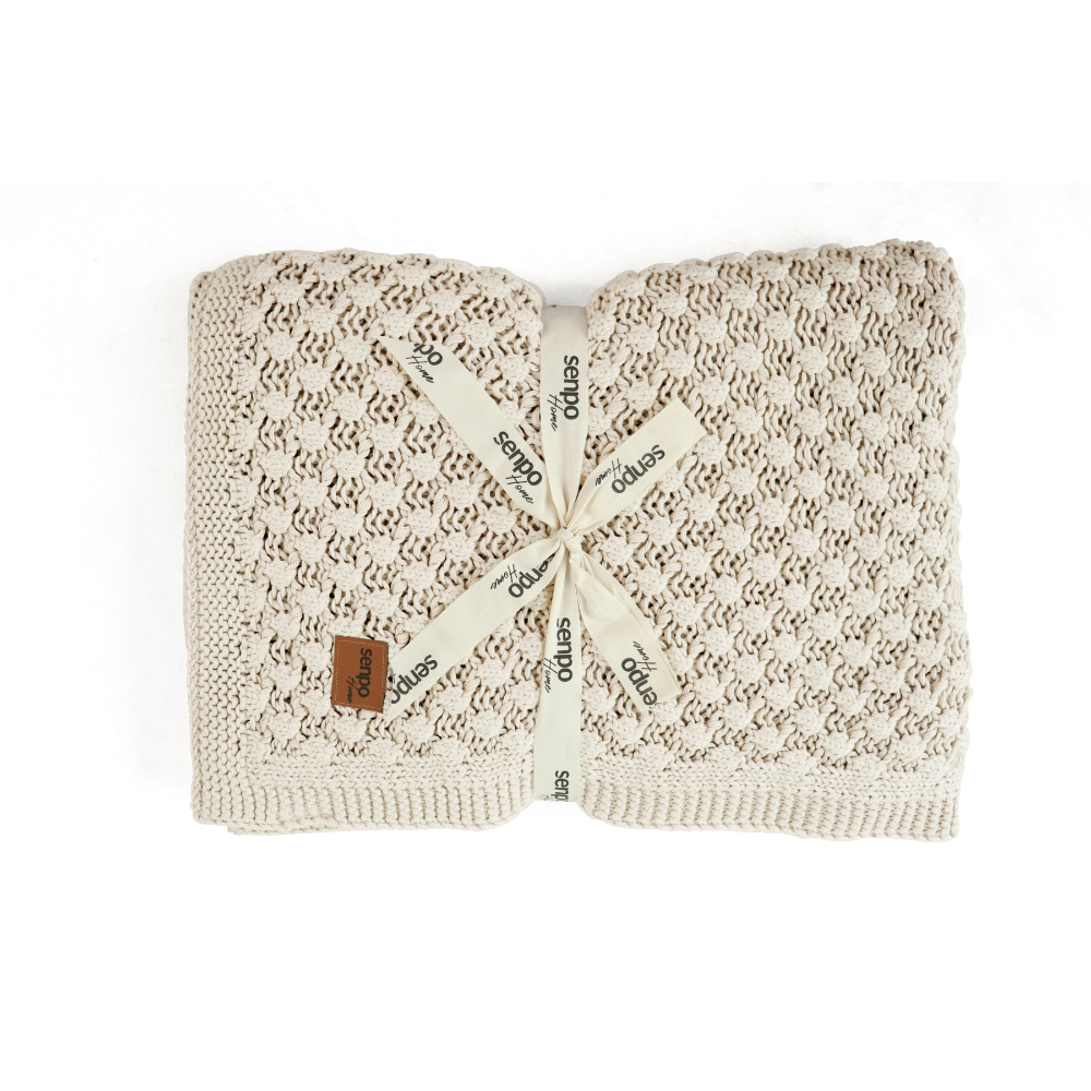 Koc marmurkowy Blanked Natural 130x170