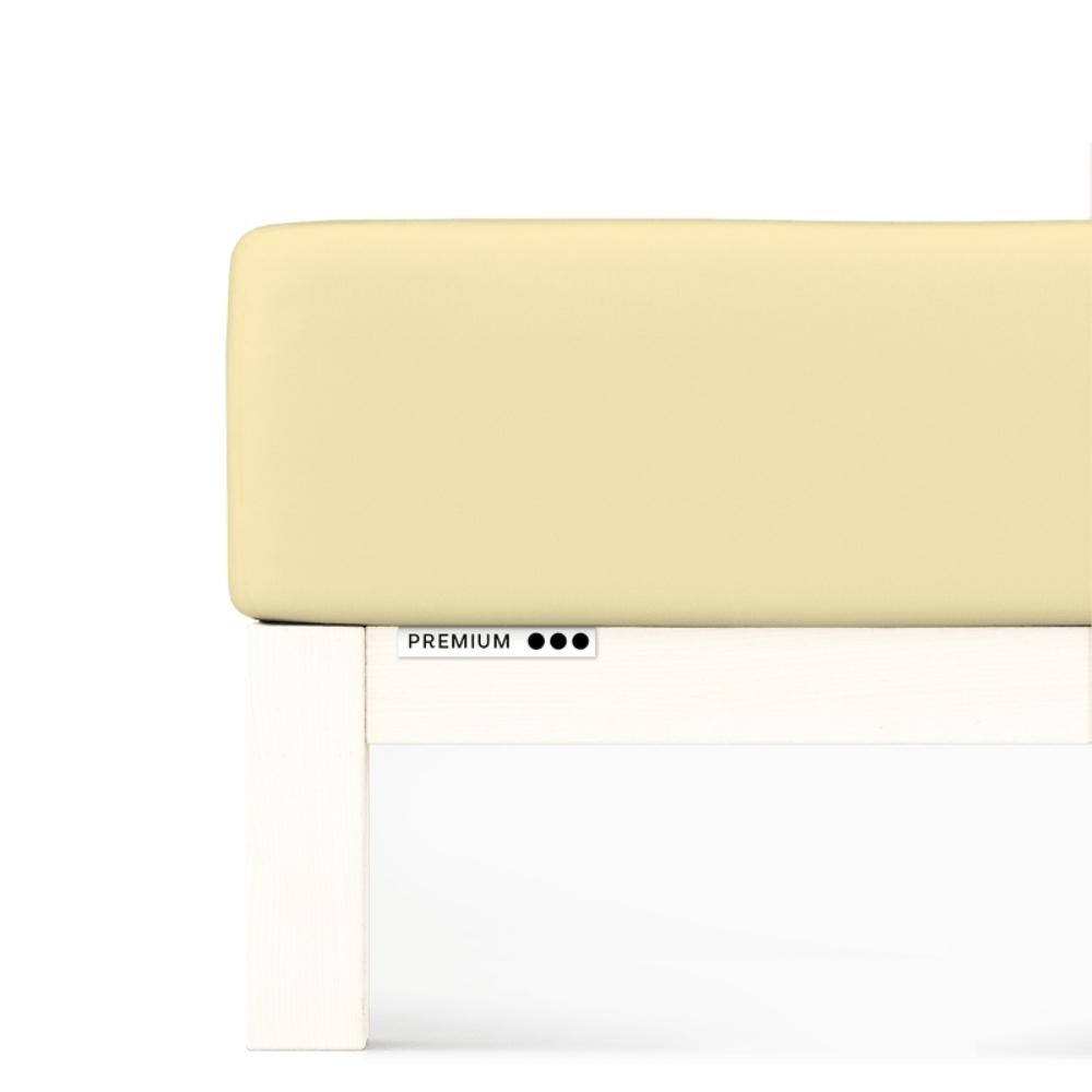 Prześcieradło Schlafgut Premium 120x200-130x220 Yellow Mid 164 - M bawełna, antyalergiczny