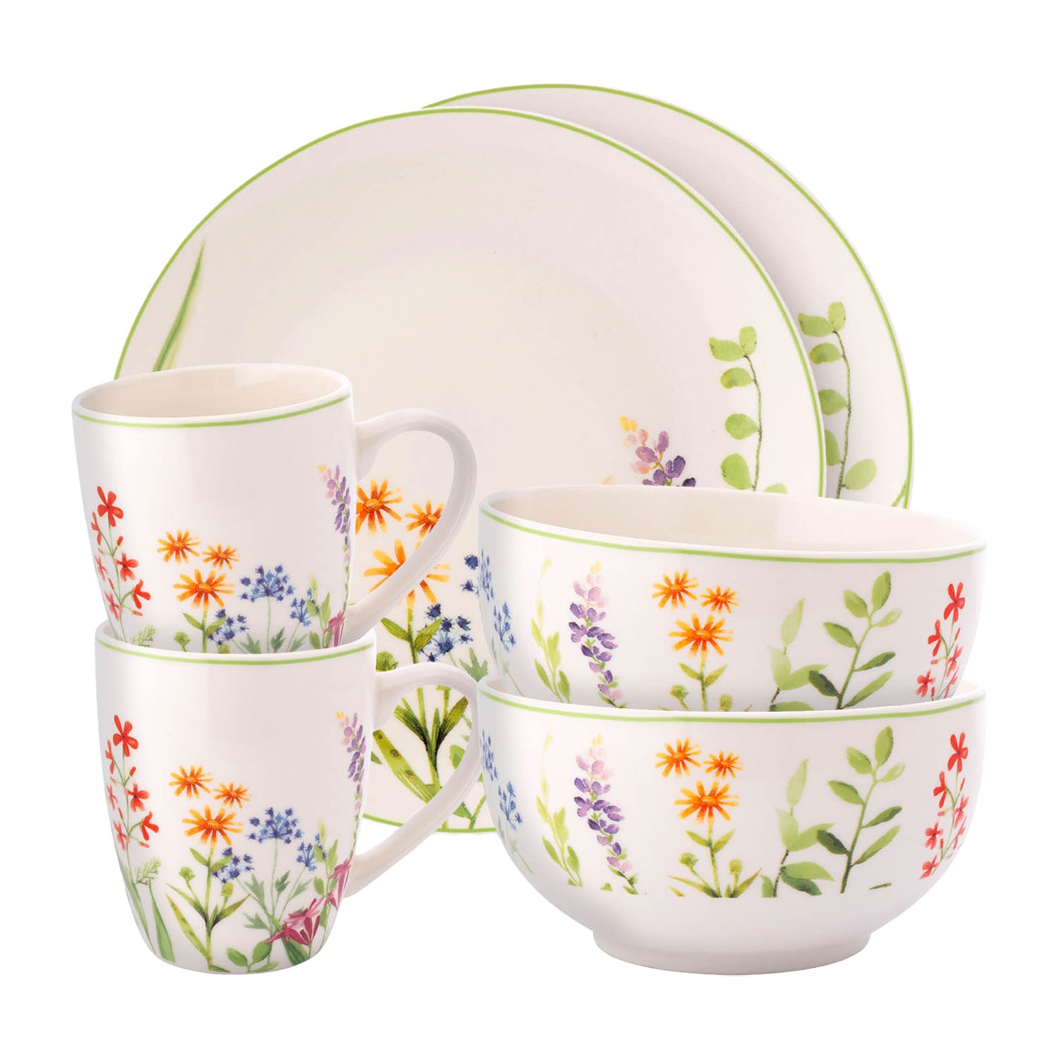 Zestaw śniadaniowy dla 2 osób Altom Design Herbal, 6 elementów