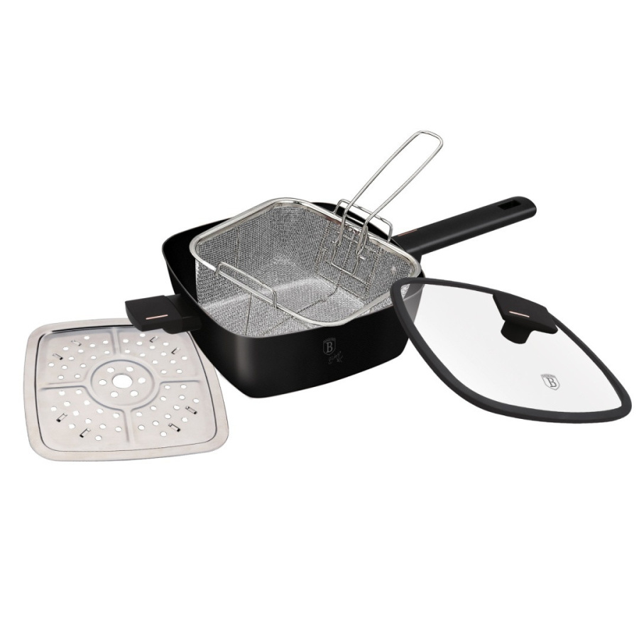 Patelnia głęboka z koszykiem, wkładką parową i pokrywką BerlingerHaus BH-8279 Monaco BH- 8279