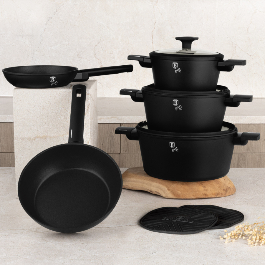 Zestaw 10-el garnki i patelnie BerlingerHaus BH-8197 Matte Black Collection BH-8197