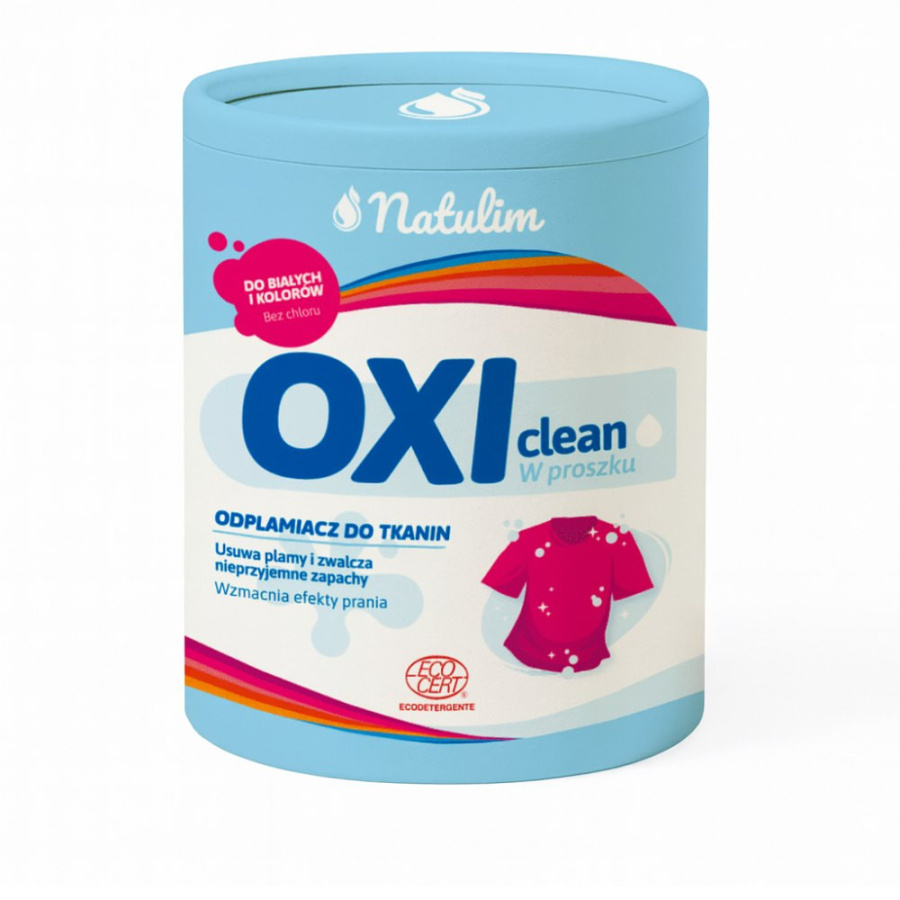 Natulim, OXI clean, Ekologiczny odplamiacz w proszku, do białych i kolorowych tkanin, 0,5 kg NNT01158