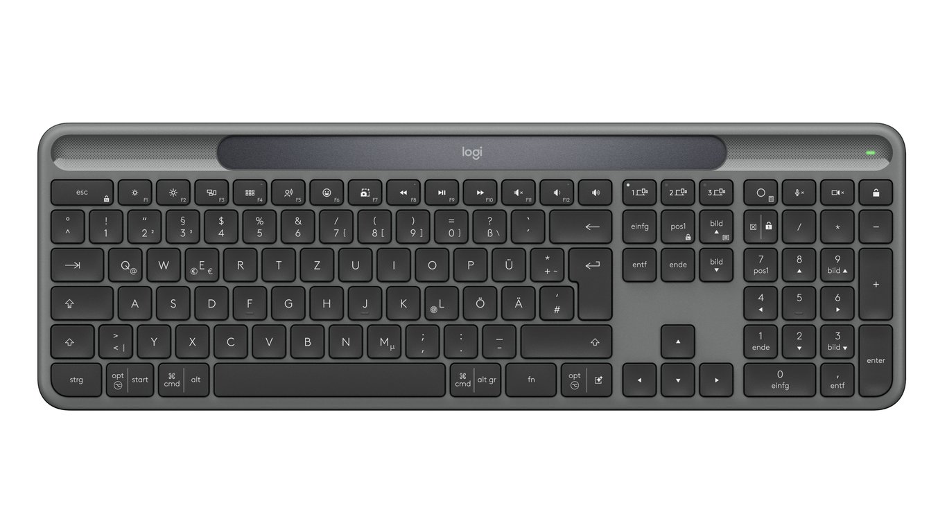 Logitech Signature Slim Solar+ K980 klawiatura Uniwersalne RF Wireless + Bluetooth QWERTZ Niemiecki Grafitowy 920-013757