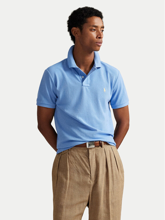 Polo Ralph Lauren Polo 710680784461 Błękitny Custom Slim Fit