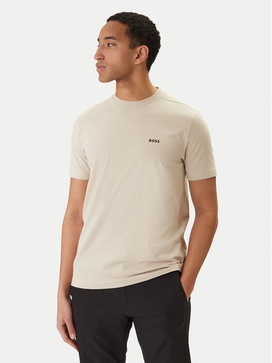 BOSS T-Shirt 50506373 Beżowy Regular Fit