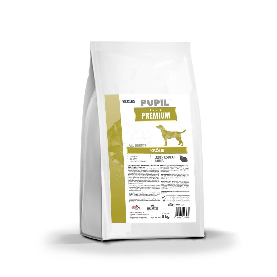 PUPIL Premium All Breeds Królik - sucha karma dla psa - 8kg