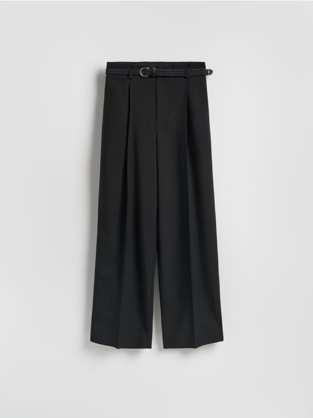 Reserved - Spodnie z paskiem - czarny