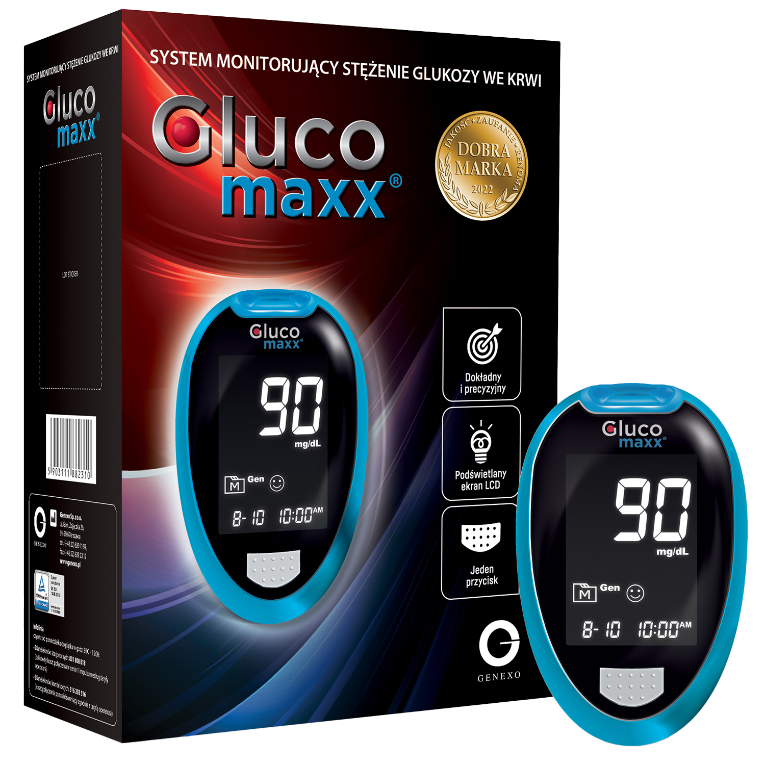Glucomaxx, glukometr, system monitorujący stężenie glukozy we krwi