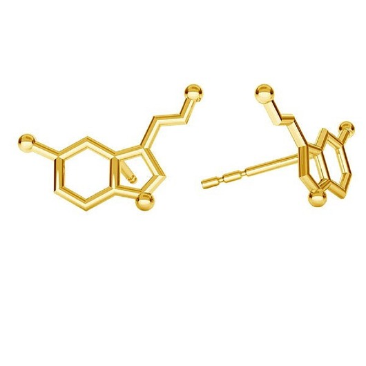 Kolczyki SEROTONINA- srebro złocone 24K