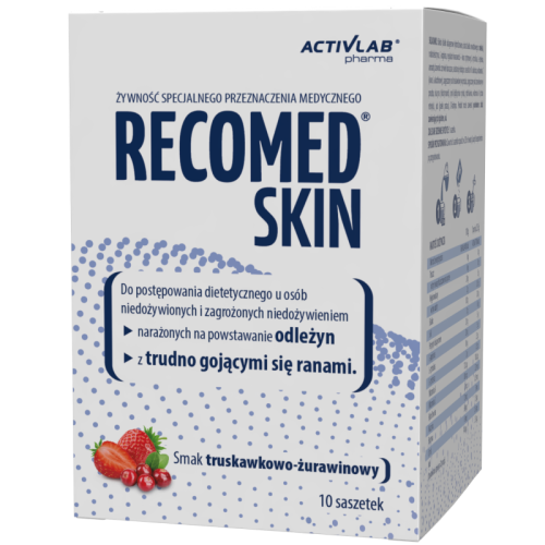 Recomed Skin truskawka-żurawina – żywność specjalnego przeznaczenia medycznego (10 saszetek x 25 g)
