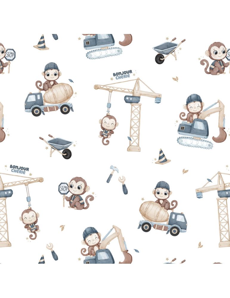 Bonjour Cherie Kocyk bambusowy do fotelika samochodowego 90/90 ( Kaptur Boucle) Monkey