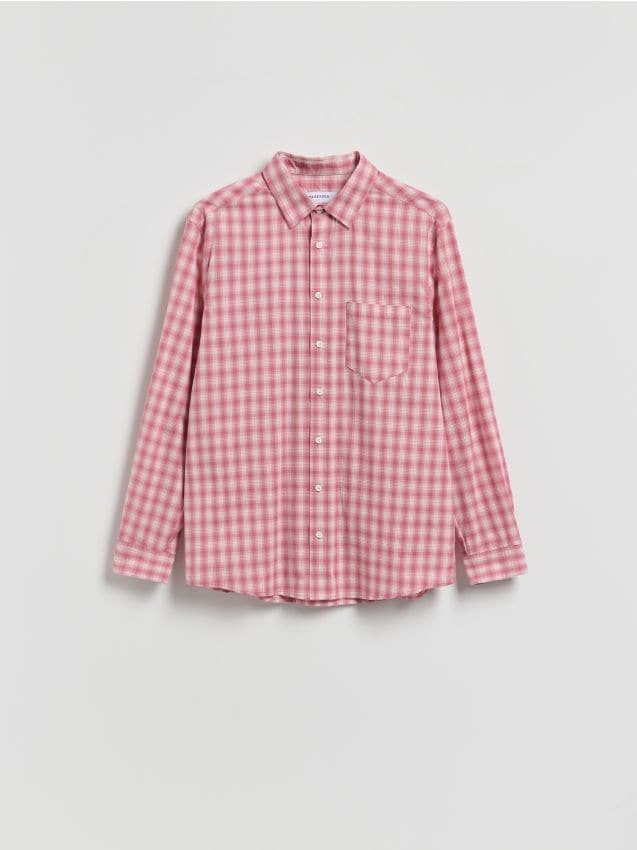 Reserved - Koszula comfort fit w kratę - brudny róż