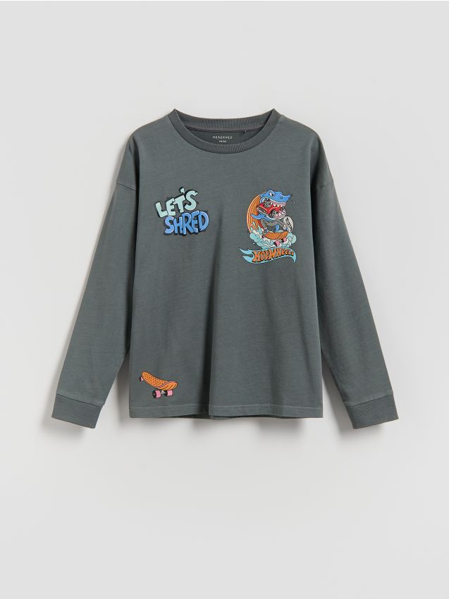 Reserved - Longsleeve Hot Wheels - ciemnoszary