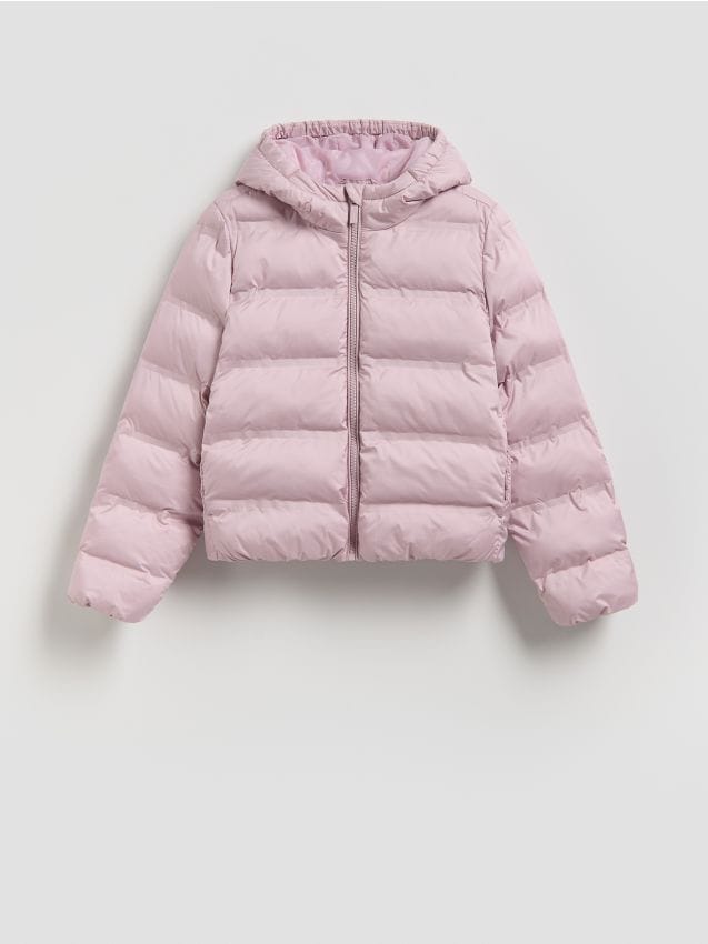 Reserved - Pikowana kurtka z kapturem - brudny róż