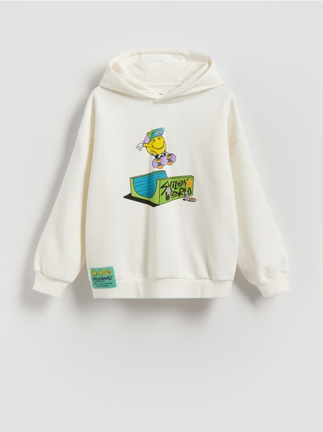 Reserved - Bluza SmileyWorld® - złamana biel
