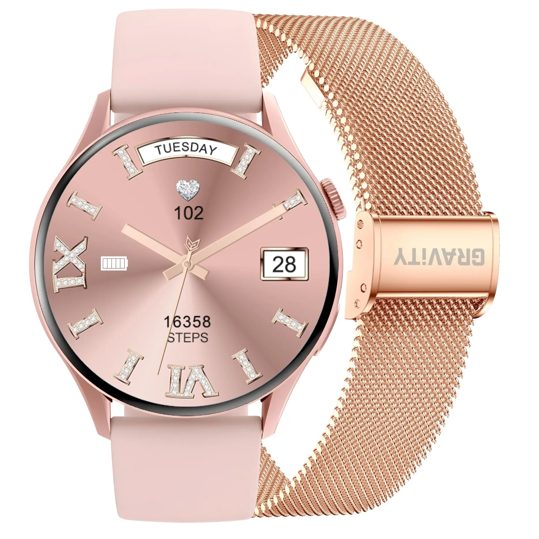 Gravity GT11-5 damski różowozłoty RÓŻOWY PASEK GRATIS