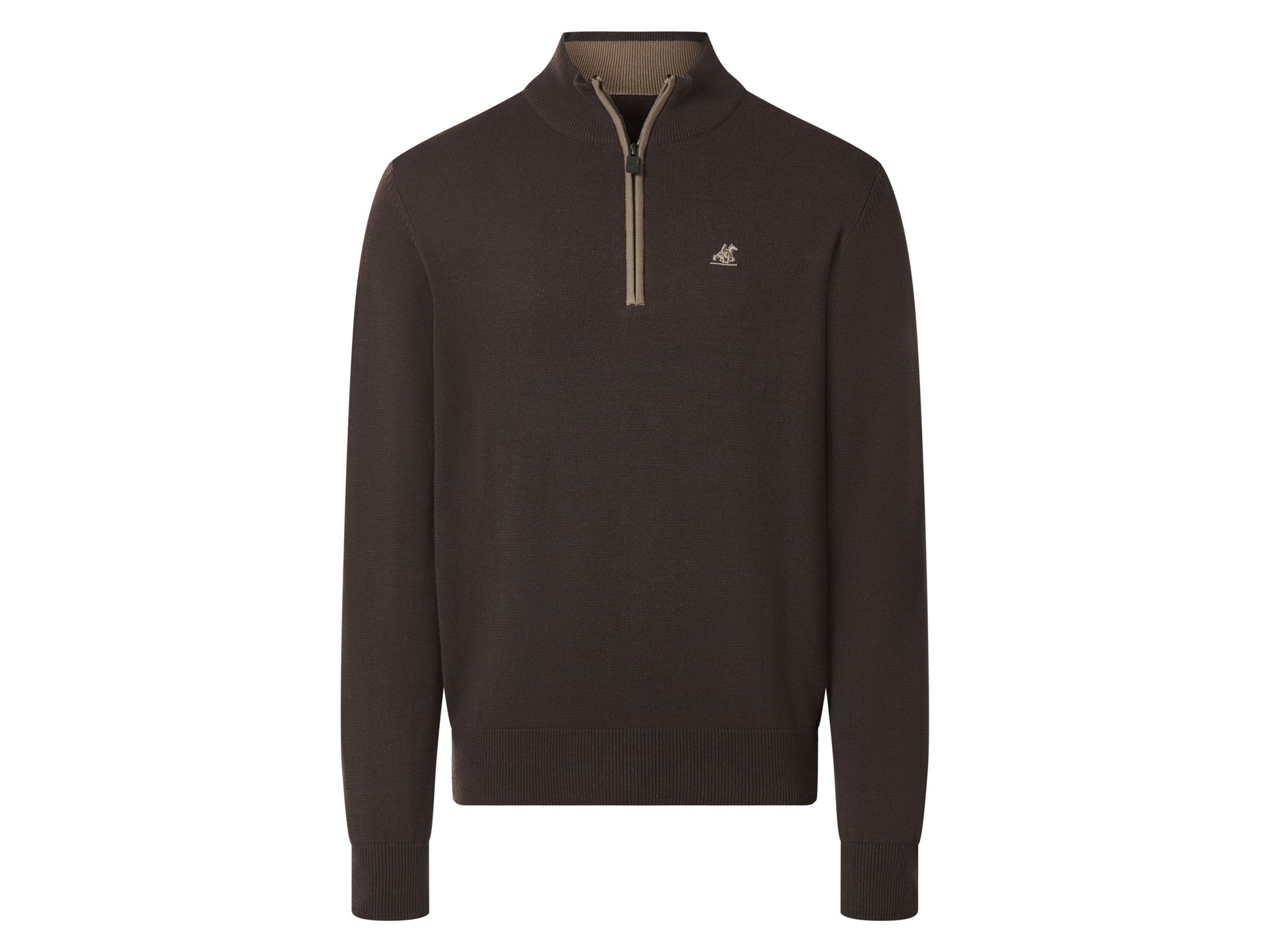 esmara Men U.S. Grand Polo Sweter męski typu troyer (Brązowy, M (48/50))