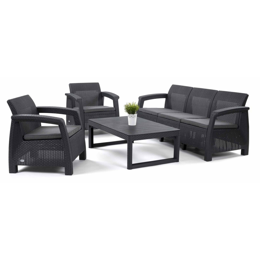 Keter zestaw Corfu 3-Set LYON : Kolor - grafit/szary BK-004603