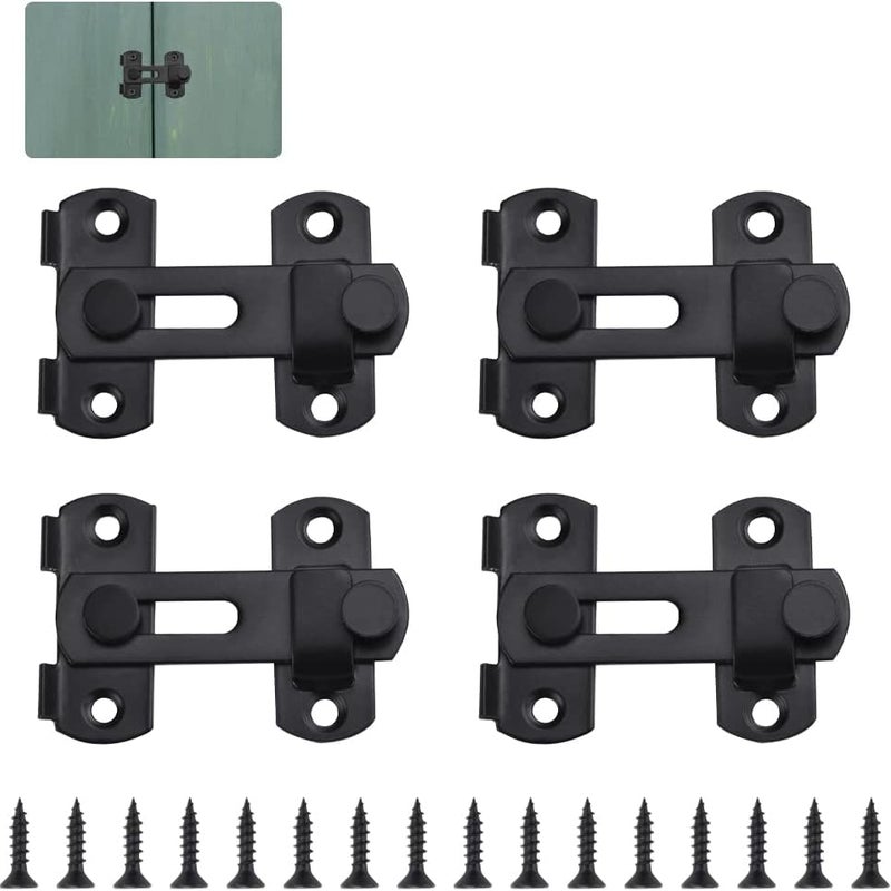 4szt. stal nierdzewna zatrzask do drzwi mały zamek 70*49 mm z 16 śrubami kłódka zamek zatrzaskowy antykradzieżowy (czarny)