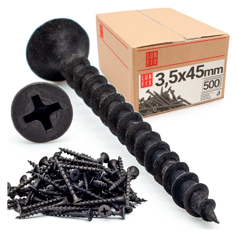 Wkręty do kartongipsu do drewna 3,5x45mm 500szt.