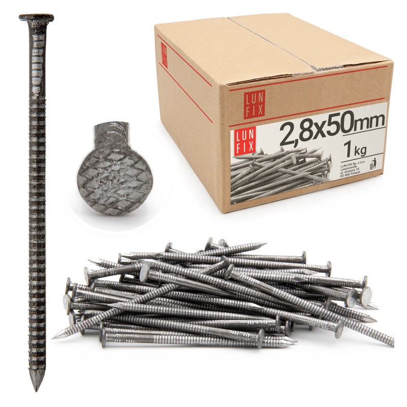 Gwoździe pierścieniowe 2,8x50 mm 1kg