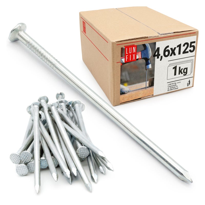 Gwoździe budowlane ocynkowane 4,6x125 mm 1kg