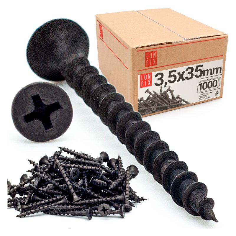 Wkręty do kartongipsu do drewna 3,5x3,5mm 1000szt.