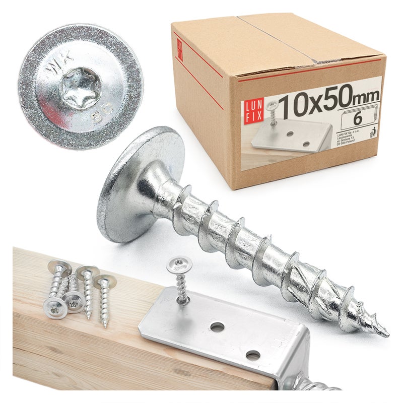 Wkręty do podstaw słupa 10x50mm srebrne 6szt.