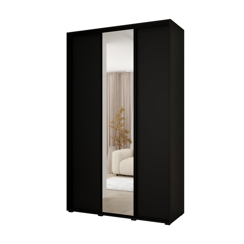 Minio go for it, Szafa z drzwiami przesuwnymi Vado, 150 x 60 cm, czarny/czarny/czarny