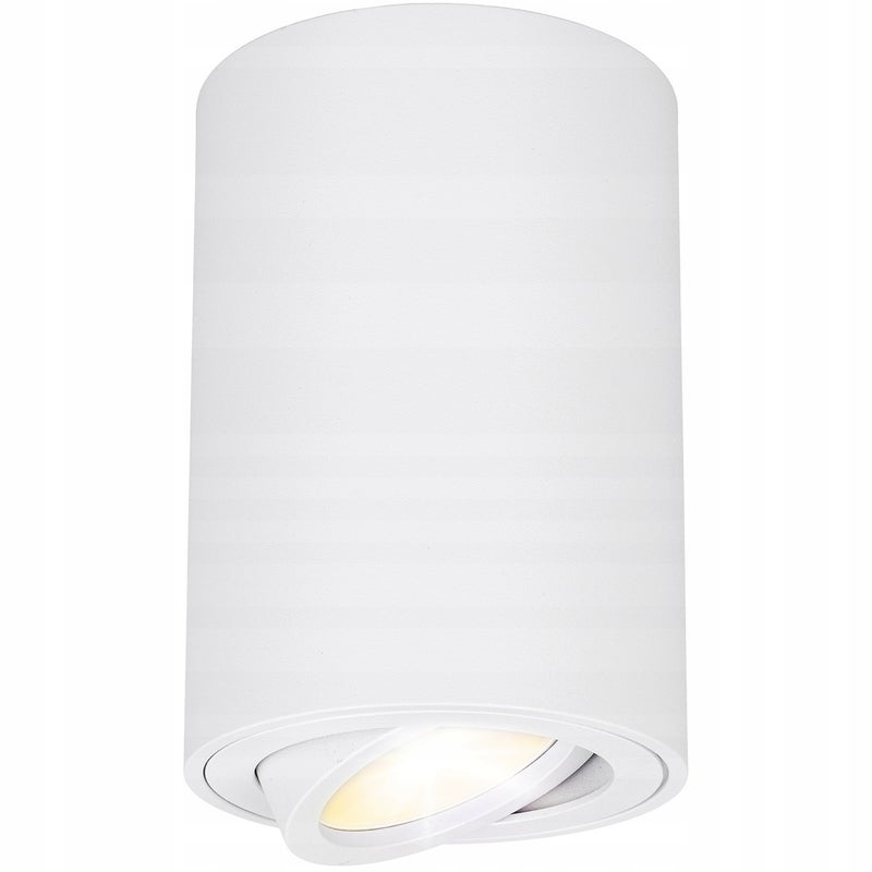 Oprawa natynkowa LED GU10 okrągła biała RUCHOMA tuba lampa sufitowa reflektor ścienny halogen - LEDHOFF