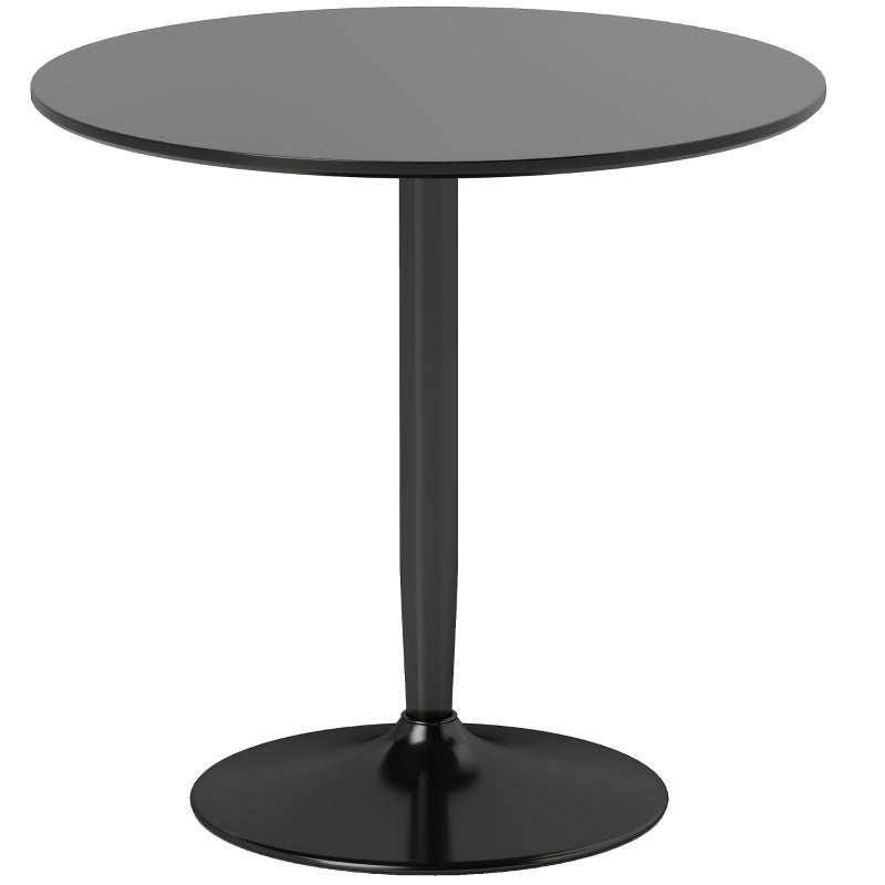 Stół jadalny na 2 osoby, Ø80 cm, czarny, MDF i stal, 75 cm wysokości