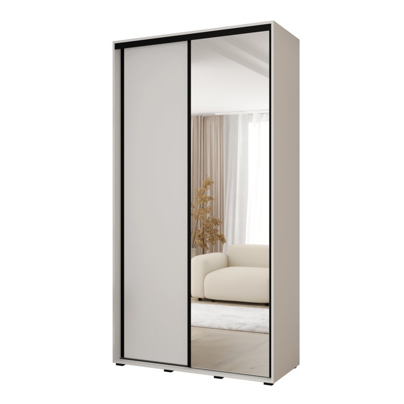 Minio go for it, Szafa z drzwiami przesuwnymi Vado, 130 x 45 cm, biały/biały/czarny