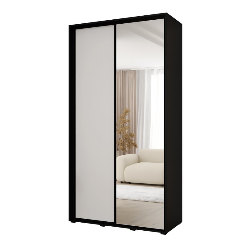 Minio go for it, Szafa z drzwiami przesuwnymi Vado, 130 x 45 cm, czarny/biały/czarny