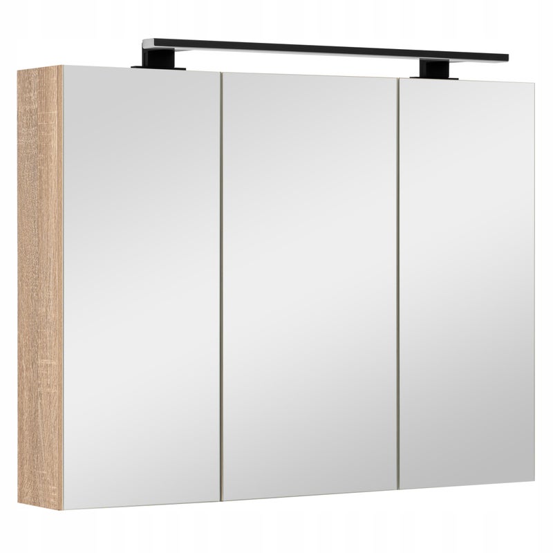 Szafka łazienkowa z lustrem oświetleniem lampką led lustrzana wisząca 80 cm