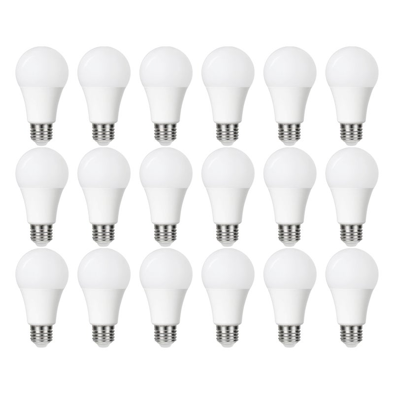 LEXMAN - Opakowanie 18 żarówek LED nieprzezroczystych - E27 - 1521LM - 11,2 W, co odpowiada 100 W - Ø 60 mm - 4000 K - Naturalna biel