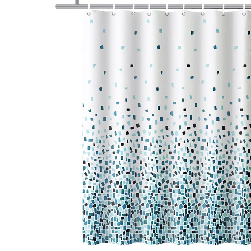 Niebieska mozaikowa zasłona prysznicowa, odporna na pleśń i grzyby Wymiary: 180 x 180 cm Tkanina wodoodporna (niebieska mozaika)