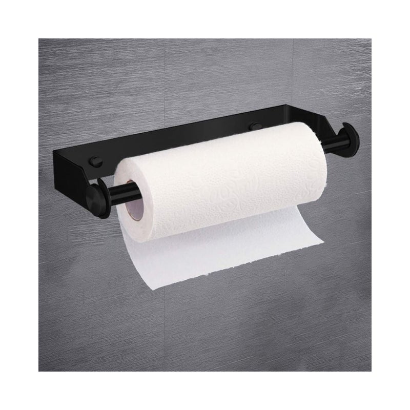 Czarny uchwyt ścienny na ręczniki papierowe 27 cm ze stali nierdzewnej, kuchenny uchwyt na ręczniki papierowe do toalety