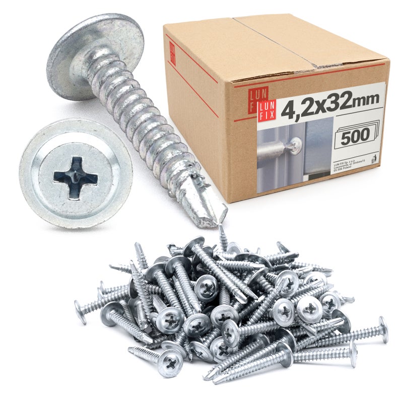 Wkręty do metalu samowiercące z łbem podkładkowym 4,2x32mm 500szt.