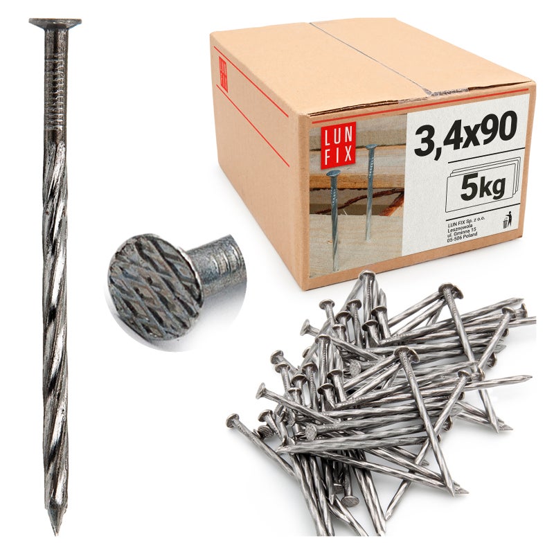 Gwoździe skręcane 3,4x90 mm 5kg