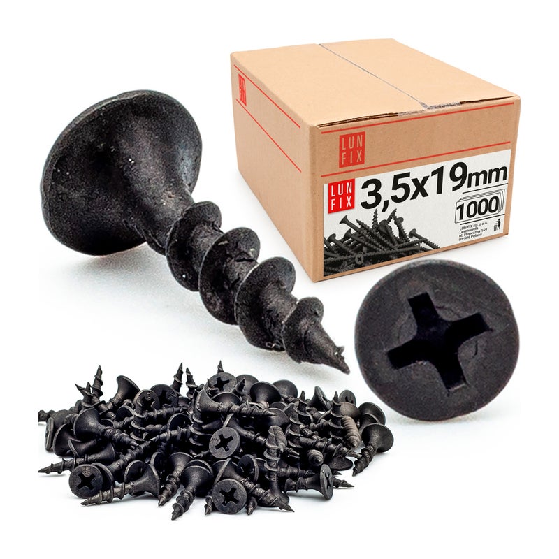 Wkręty do kartongipsu do drewna 3,5x19mm 1000szt.